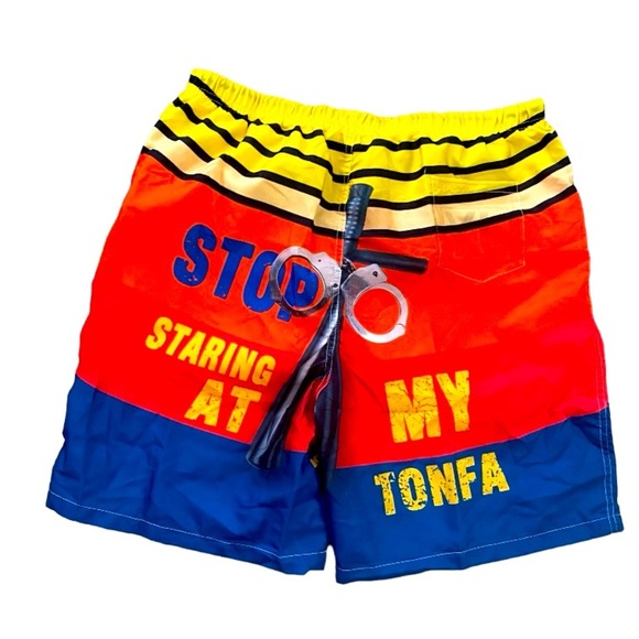 None Other - Police Themed Novelty Swim Shorts Men's Size XL
